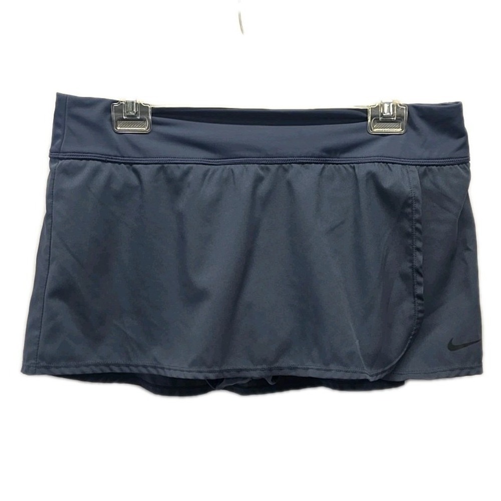 Nike Dri Fit Blue Athletic Sporty Tennis Golf Running Skirt Skort Size L Pull On